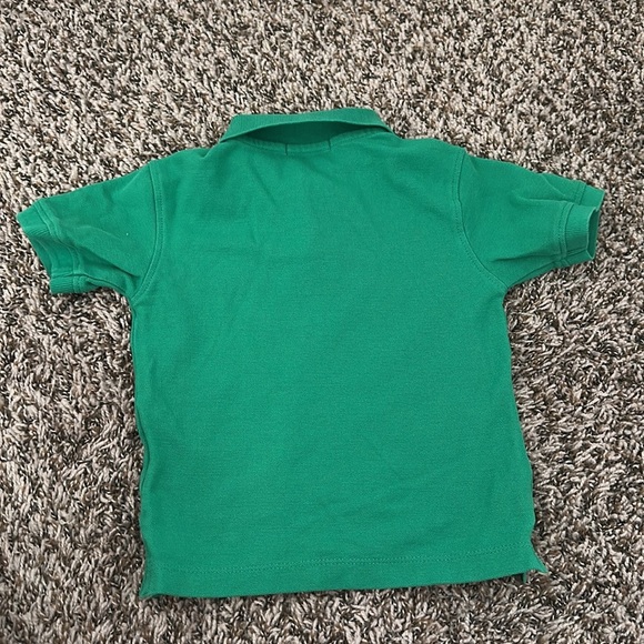 Burberry Brit Polo Top Boys Green Short Sleeves Logo Two Button Size 2 - Picture 2 of 4